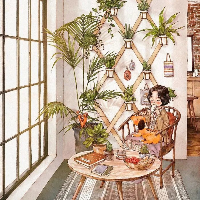 Happiness In Living Alone Revealed In 65 Illustrations By Korean Artist