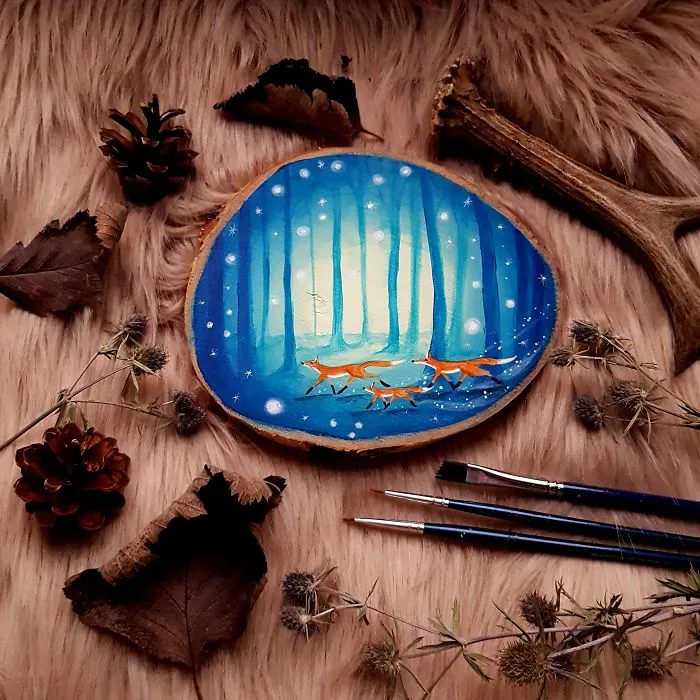 My 30 Magical Paintings On Wood That Are Inspired By Forests