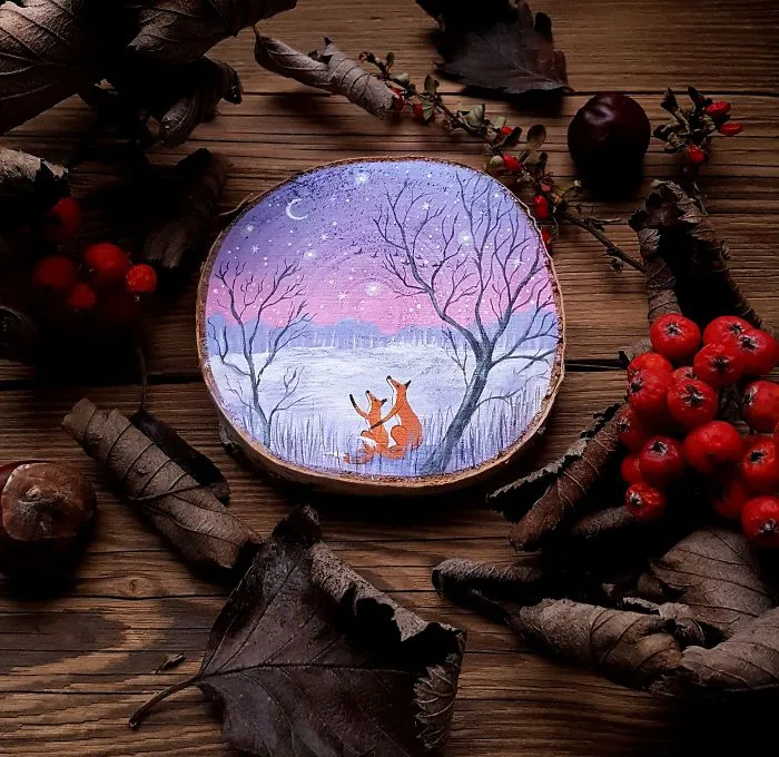My 30 Magical Paintings On Wood That Are Inspired By Forests