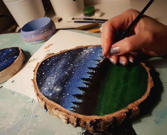 My 30 Magical Paintings On Wood That Are Inspired By Forests