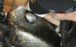 I Painted My Friends Harley Davidson With My Lovescript And It Got Totally Ruined With Gasoline