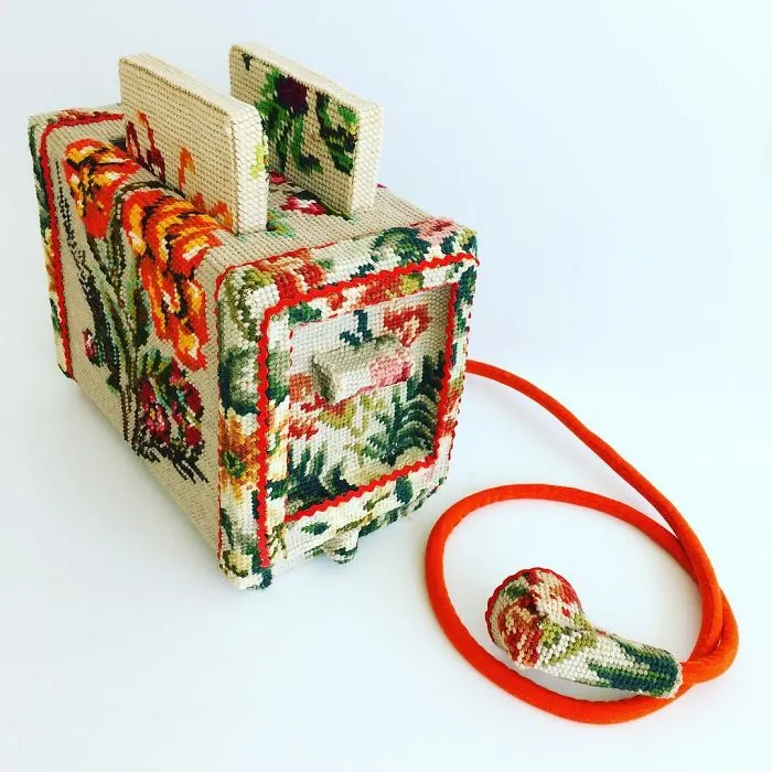 Artist Gives A Second Life To Vintage Household Objects By "Dressing Them Up" In Cross-Stitched Patterns