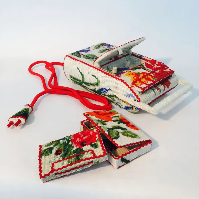 Artist Gives A Second Life To Vintage Household Objects By "Dressing Them Up" In Cross-Stitched Patterns