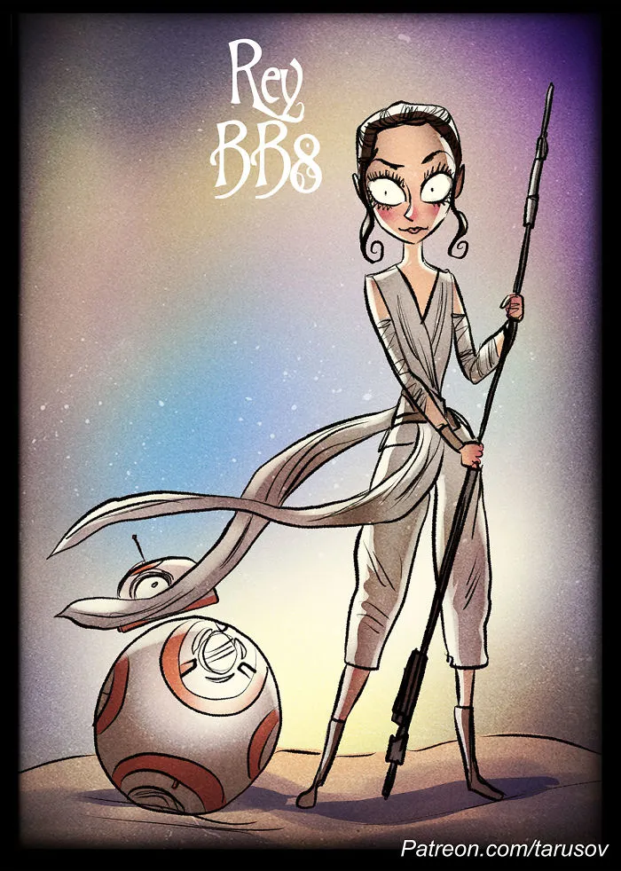 I Illustrate What Would Happen If Tim Burton Directed Star Wars Movies