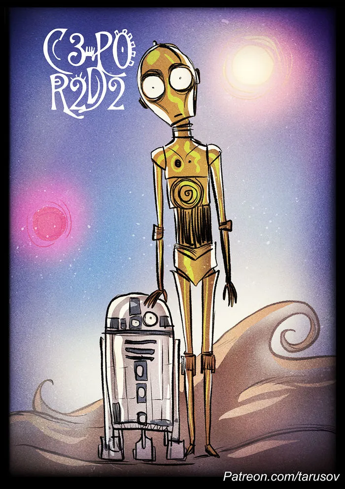 I Illustrate What Would Happen If Tim Burton Directed Star Wars Movies