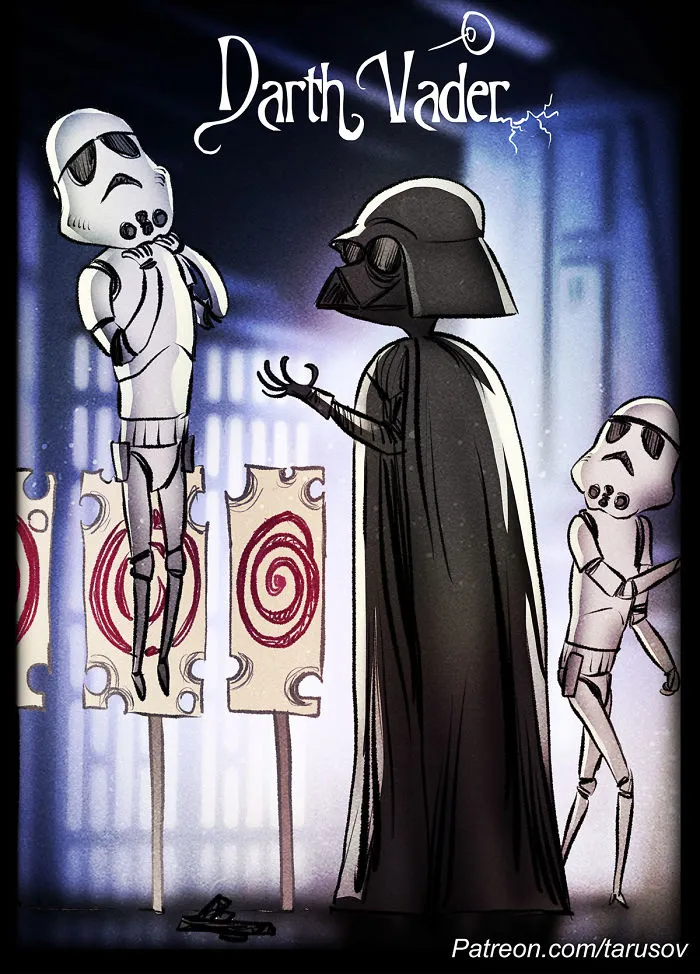 I Illustrate What Would Happen If Tim Burton Directed Star Wars Movies