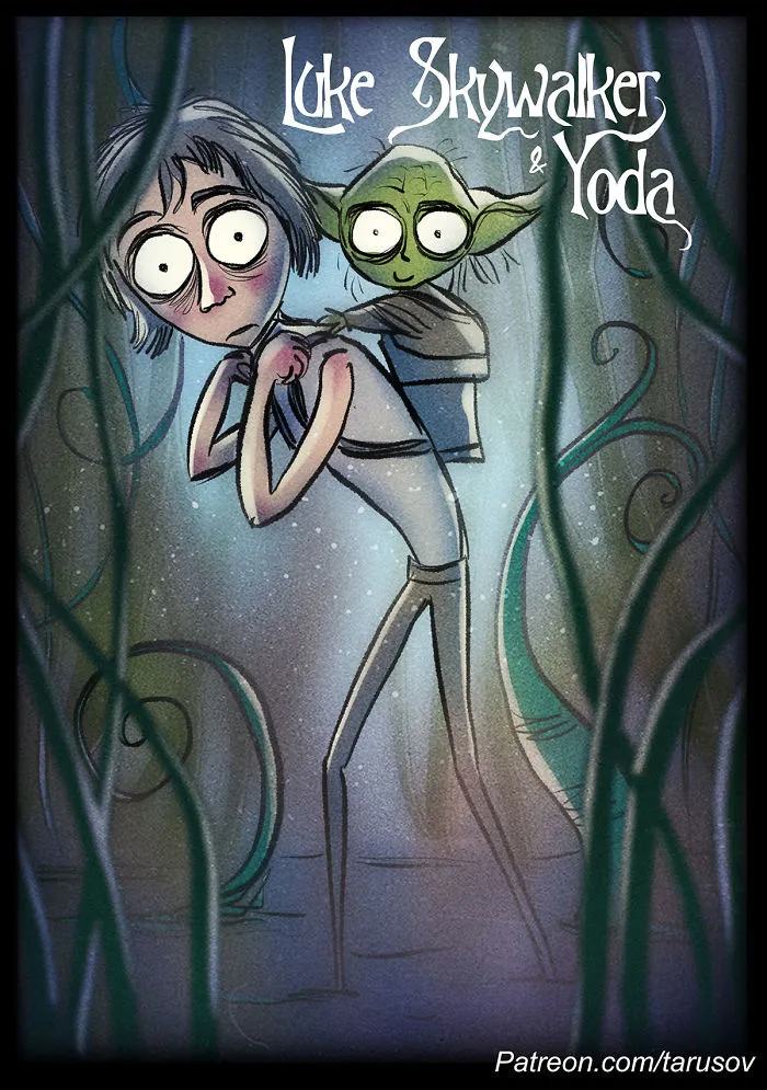 I Illustrate What Would Happen If Tim Burton Directed Star Wars Movies