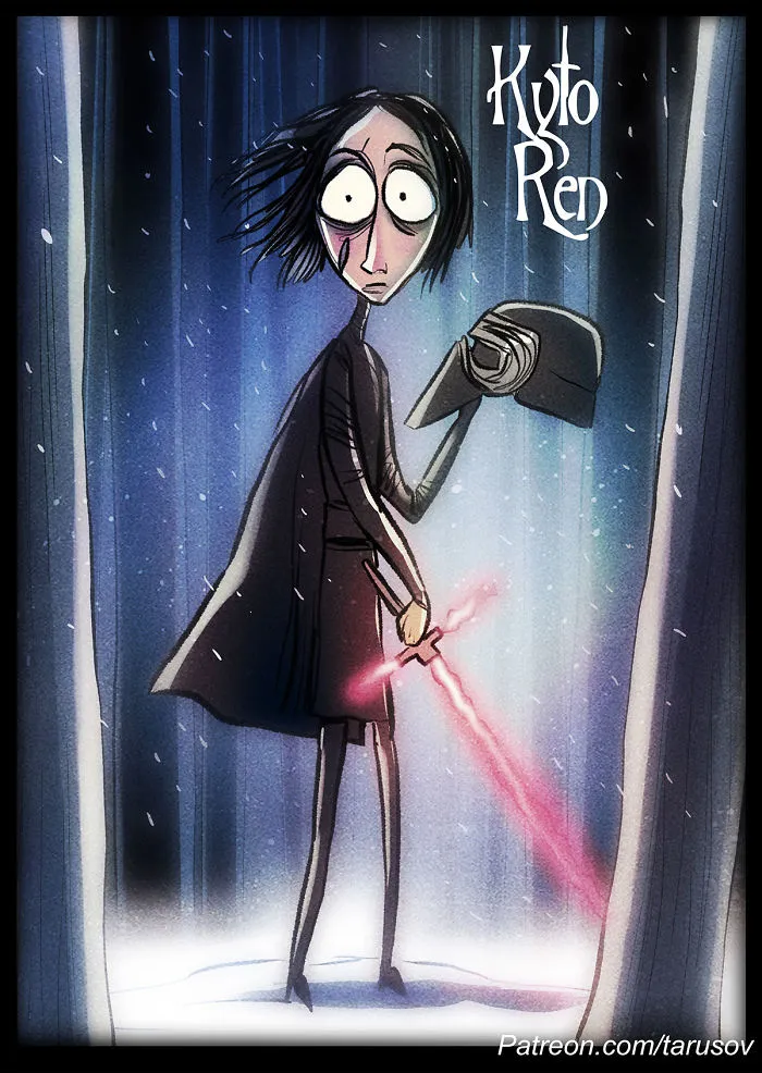 I Illustrate What Would Happen If Tim Burton Directed Star Wars Movies