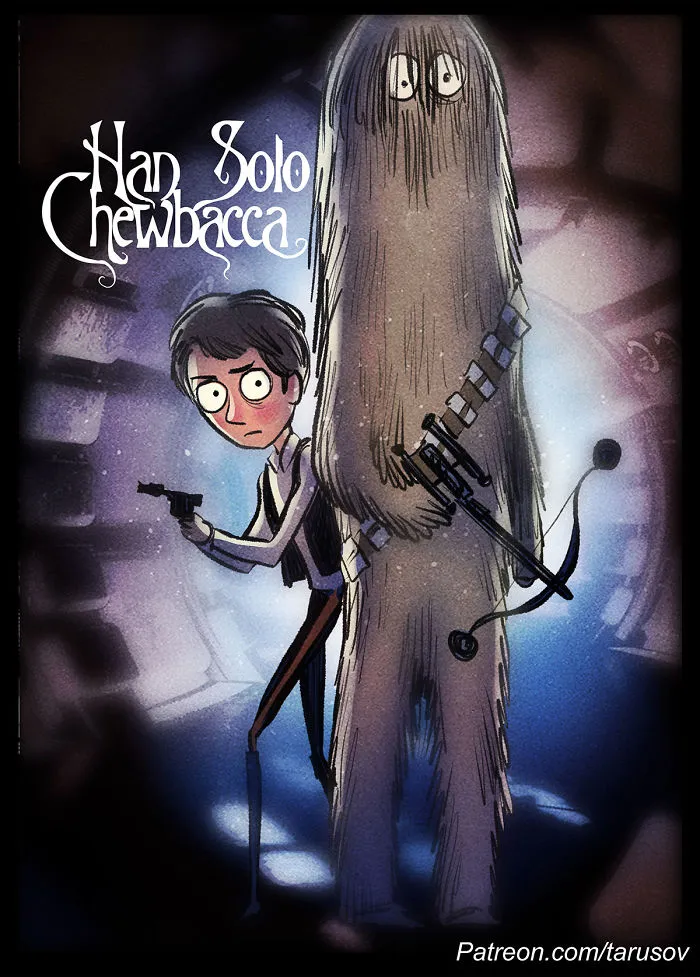 I Illustrate What Would Happen If Tim Burton Directed Star Wars Movies