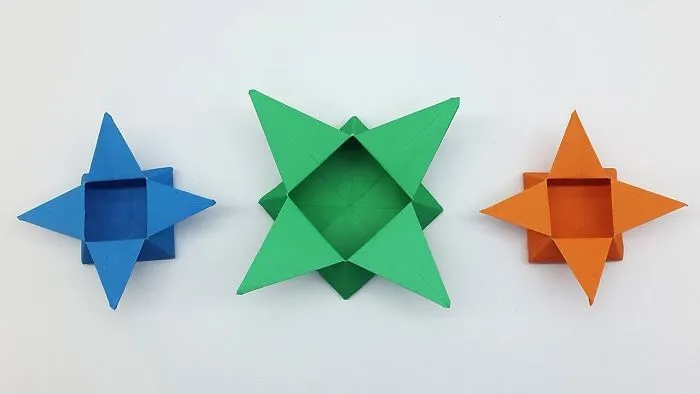 How To Make An Origami Star Box Easy - Paper Box Instructions For Kids