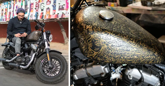 I Painted My Friends Harley Davidson With My Lovescript And It Got Totally Ruined With Gasoline