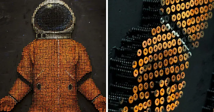 I Created This Astronaut Out Of 5000 Screws