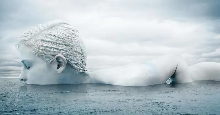 New York Fashion And Underwater Photographer Creates Colossal Icebergs With Fashion Model, And The Results Are Stunning!