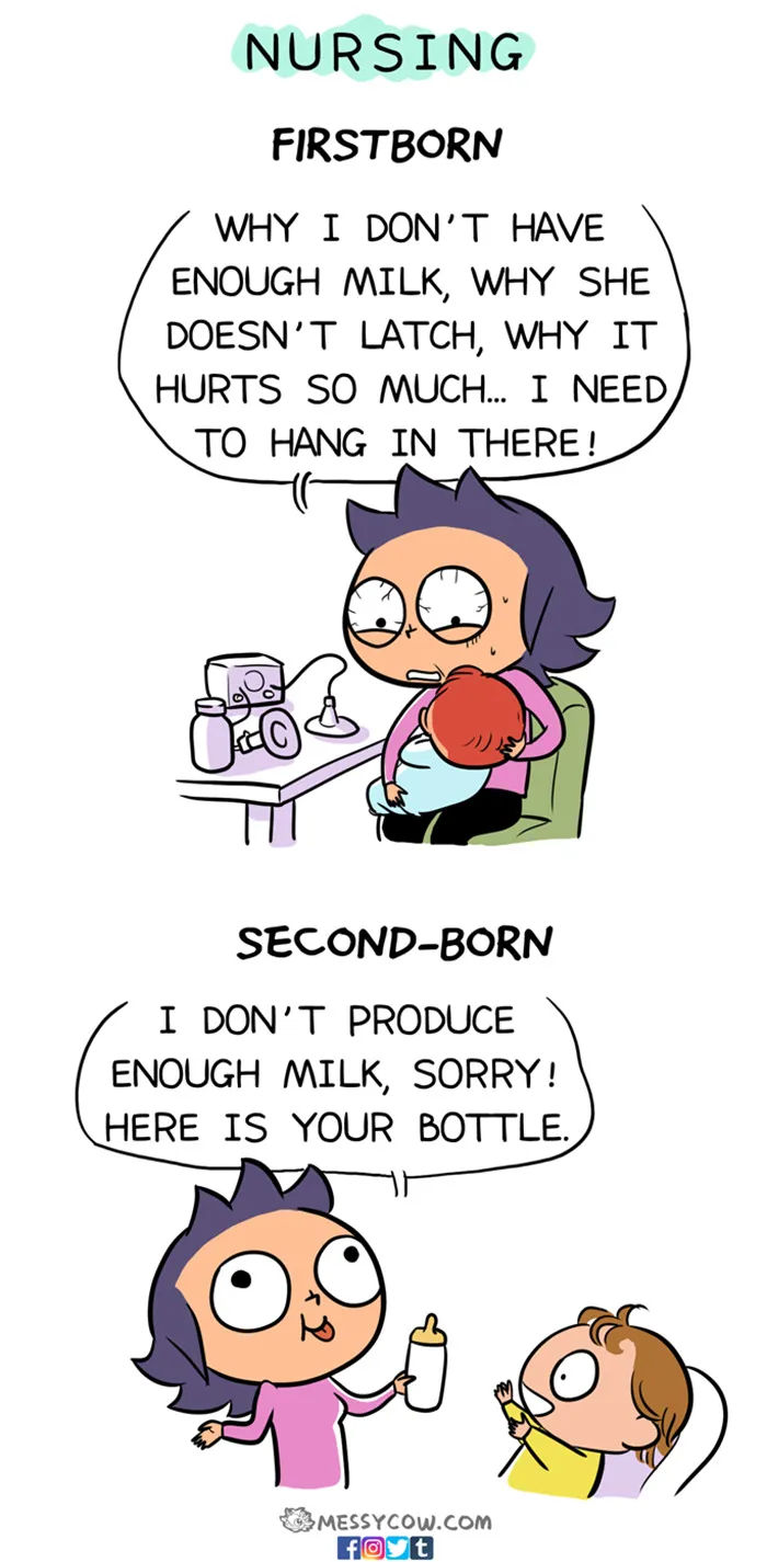 16 Hilariously Honest Comics Reveal The Difference Between Having The First Vs. Second Child