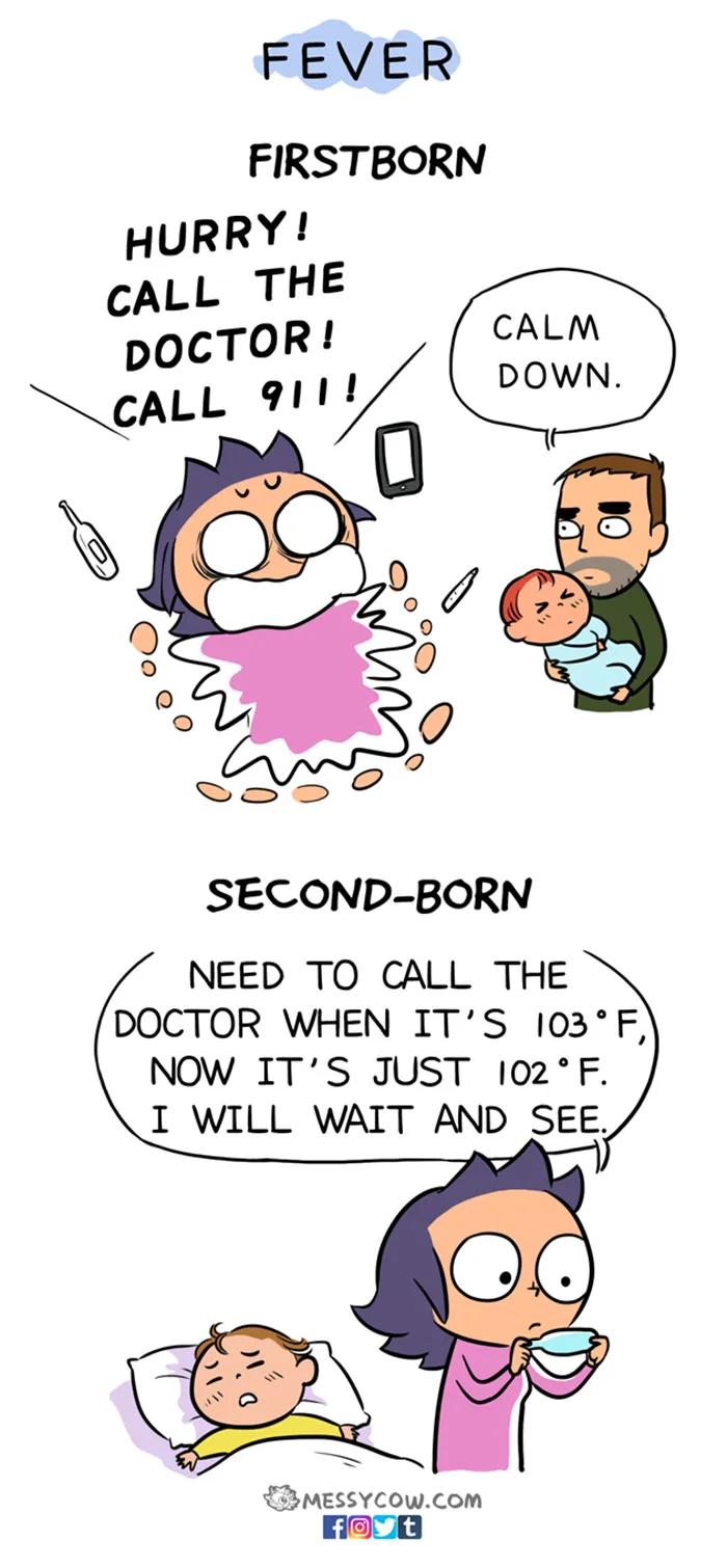 16 Hilariously Honest Comics Reveal The Difference Between Having The First Vs. Second Child