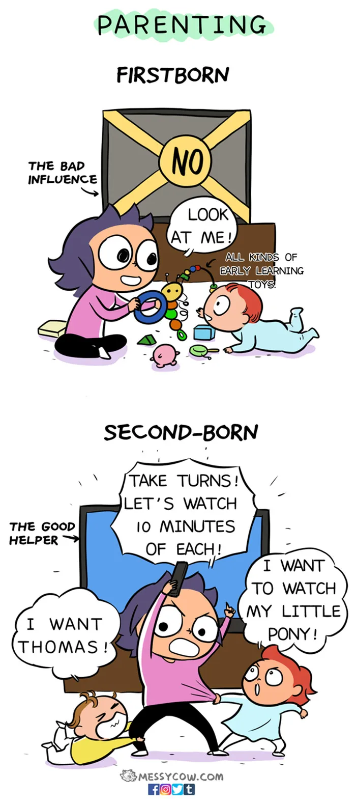 16 Hilariously Honest Comics Reveal The Difference Between Having The First Vs. Second Child