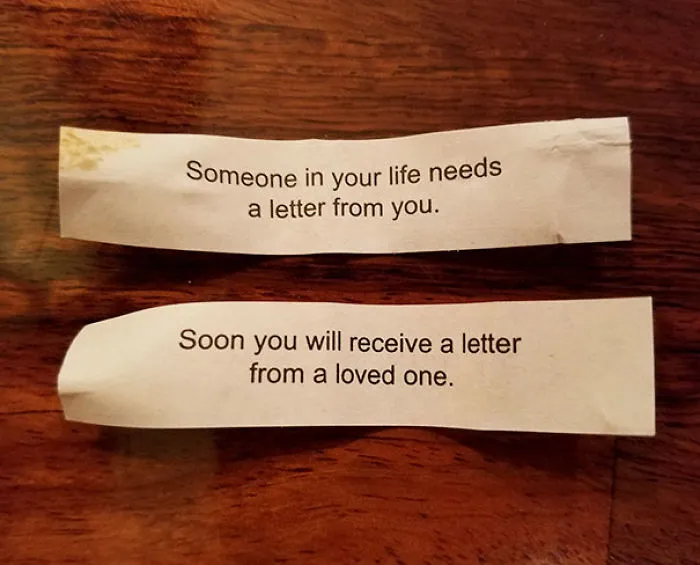 My Wife And I Received Matching Fortunes At Dinner This Evening