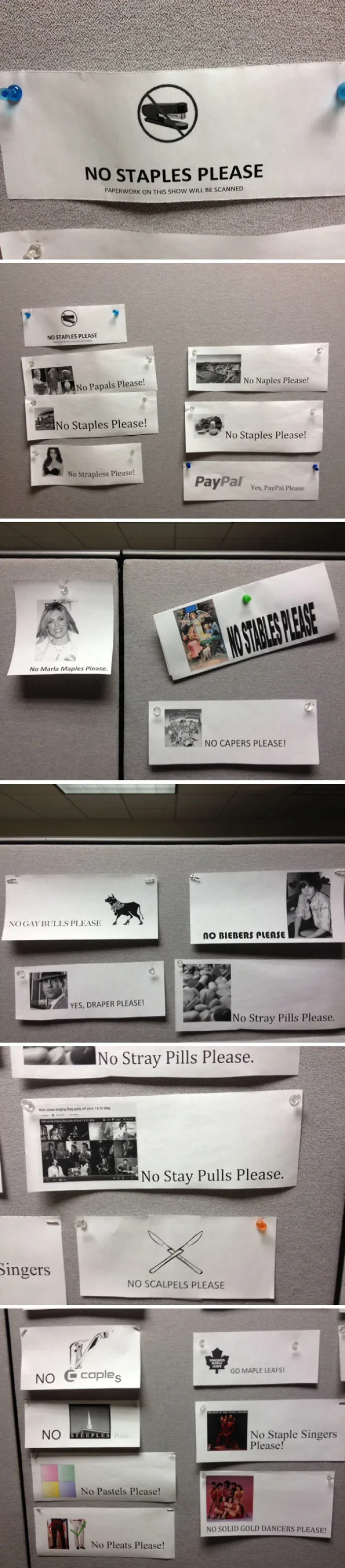 No Staples Please