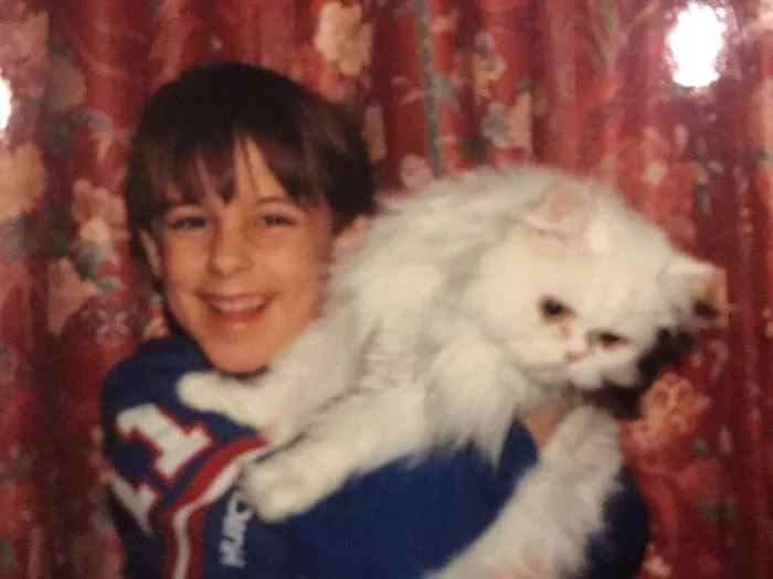 My Son With His Cat.