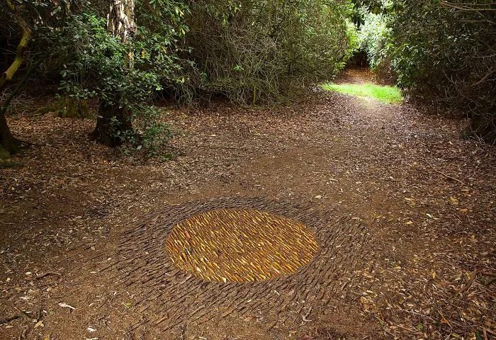 Este artista pasa horas colocando objetos naturales para crear increíbles mandalas y que tú los encuentres