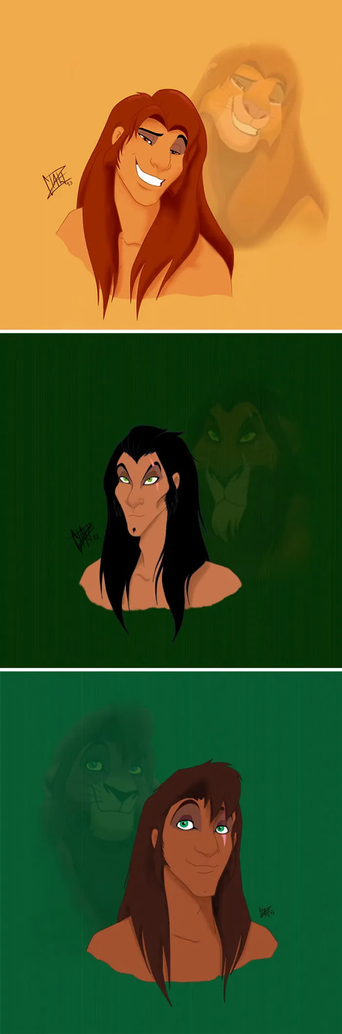 Simba, Scar And Kovu 