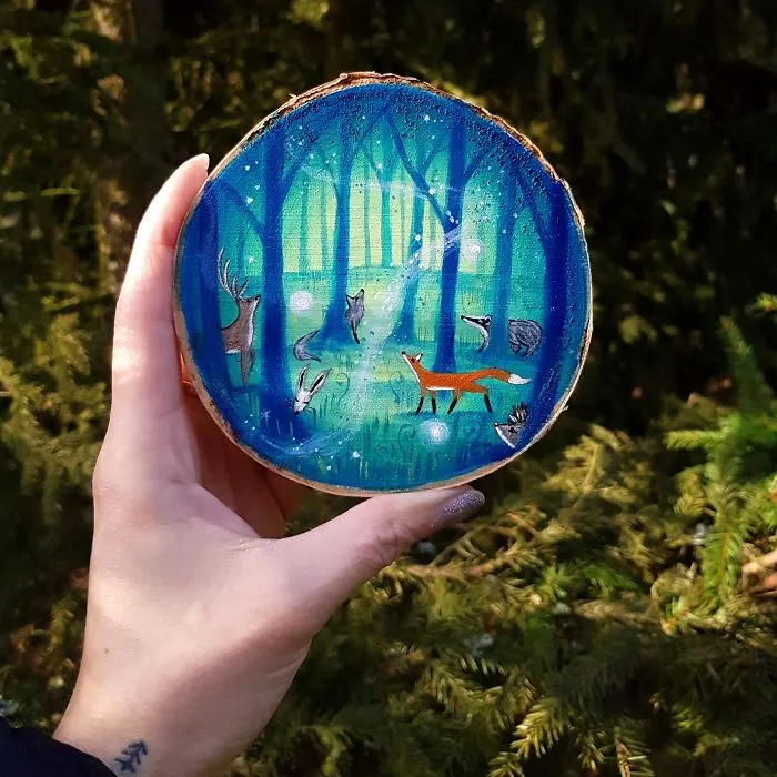 My 30 Magical Paintings On Wood That Are Inspired By Forests