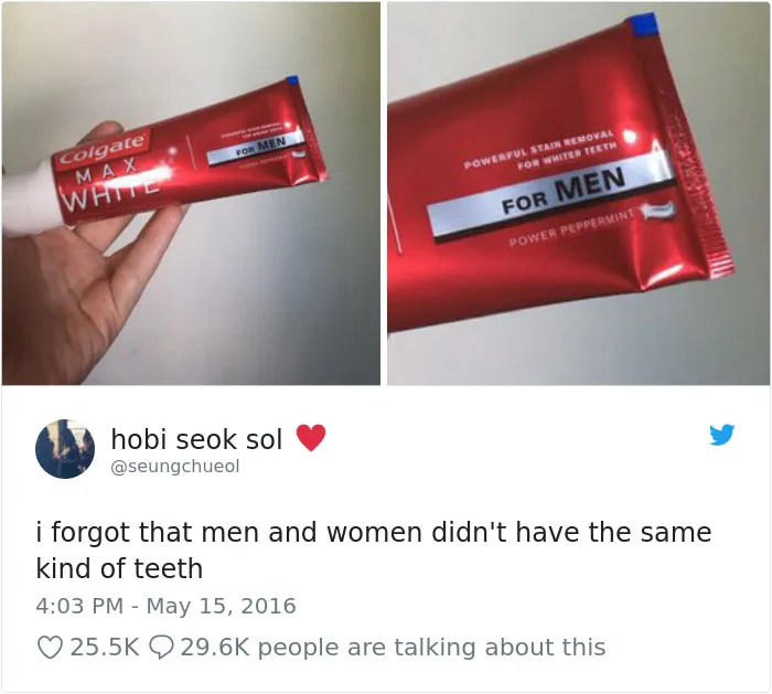 I Forgot That Men And Women Didn't Have The Same Kind Of Teeth