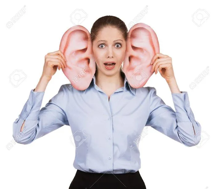 Woman with very big ears