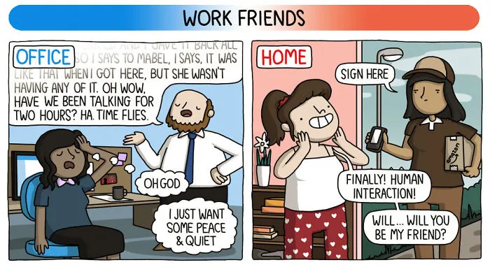 The Differences Of Working From Home Vs Working At An Office Hilariously Explained In 8 Comics