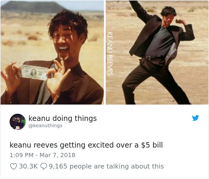The Internet Can't Stop Laughing At Keanu Reeves Doing Things (26 Pics)