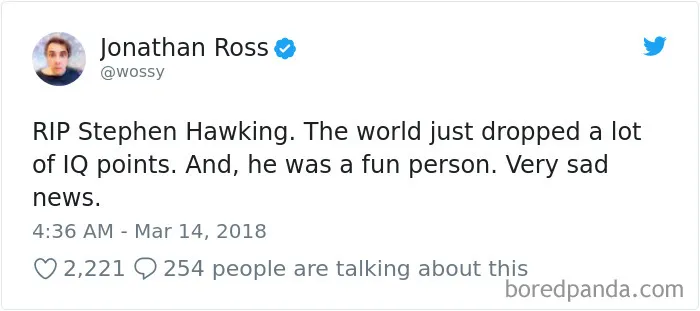Stephen Hawking Dies At 76, And Here's How The Internet Responds