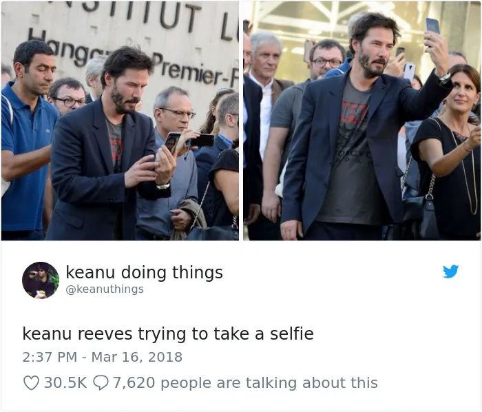 The Internet Can't Stop Laughing At Keanu Reeves Doing Things (26 Pics)