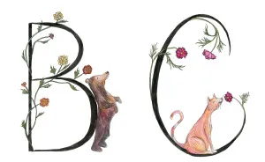I Drew An Alphabet With Matching Smiling Animal And Plant Illustrations