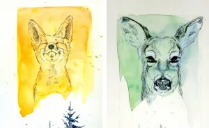 Canadian Artist Creates Adorable Animal Art Using Ink And Watercolor, And It Will Absolutely Melt Your Heart