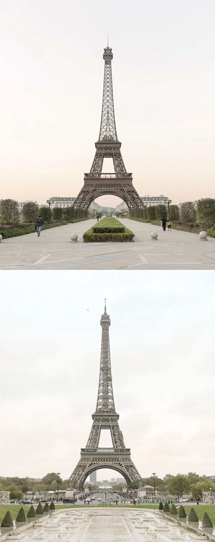 Arriba: China / Abajo: París
