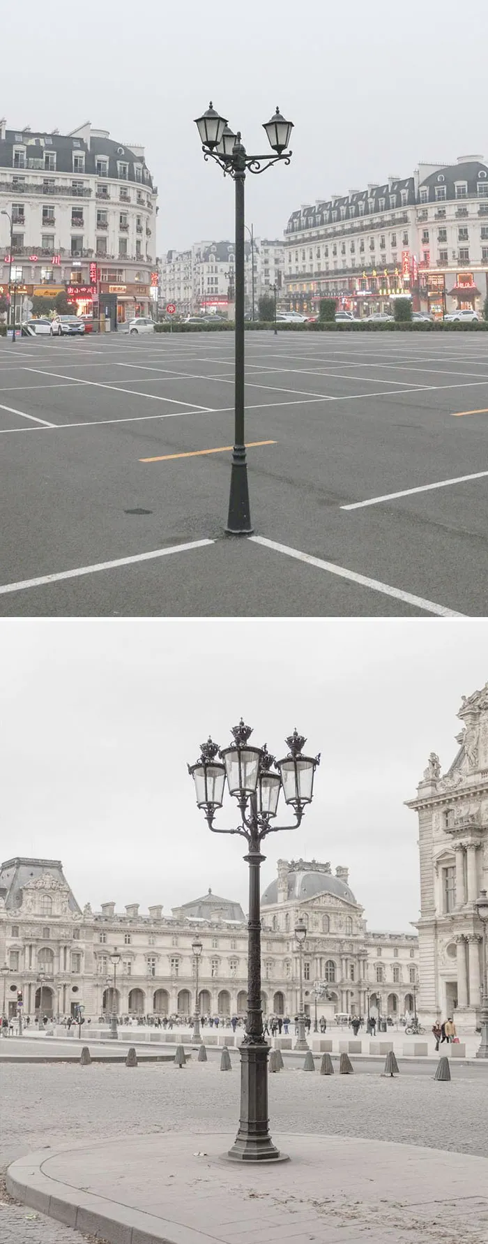 Arriba: China / Abajo: París