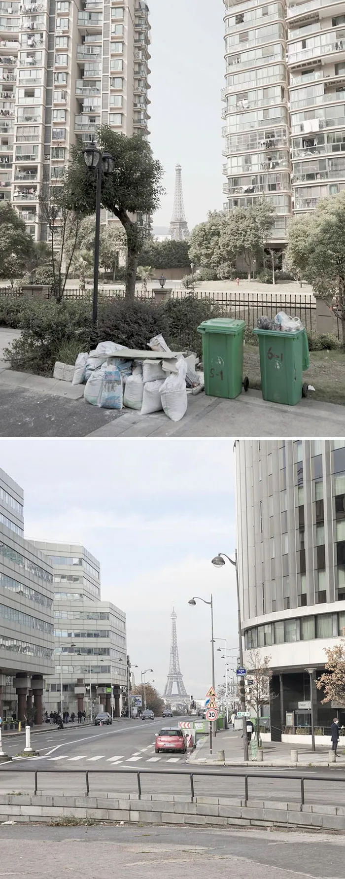 Arriba: China / Abajo: París