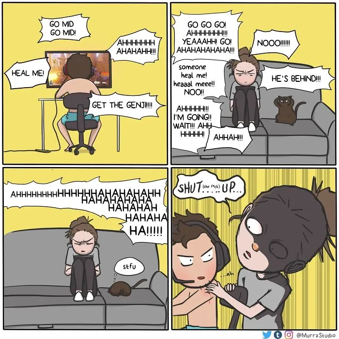 Artist Illustrates Everyday Life With Her Boyfriend And A Cat In 42 Funny Comics