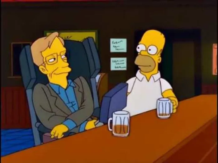 Homer Simpson Having A Beer With Stephen Hawking