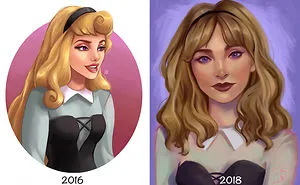 Artist Compares Her Illustrations To Show What Two Years Of Practice Can Do