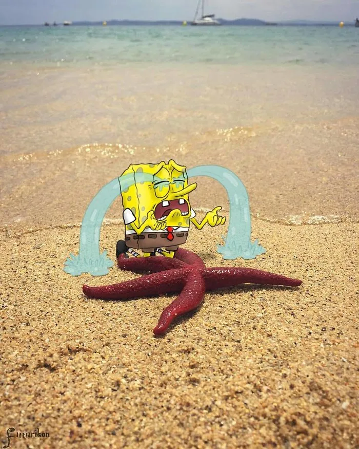 I Draw And Insert Fictional Characters Into Random Photos I Find On Instagram (30 Pics)