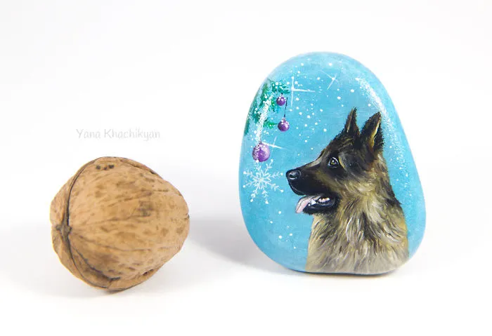 I Paint Miniature Pet Portraits On Stones Which Touch My Heart Every Single Time
