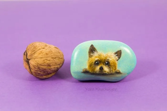 I Paint Miniature Pet Portraits On Stones Which Touch My Heart Every Single Time