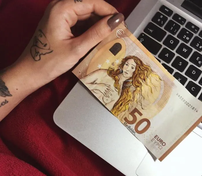 Artist Recreates Famous Paintings Using Money As Her Canvas