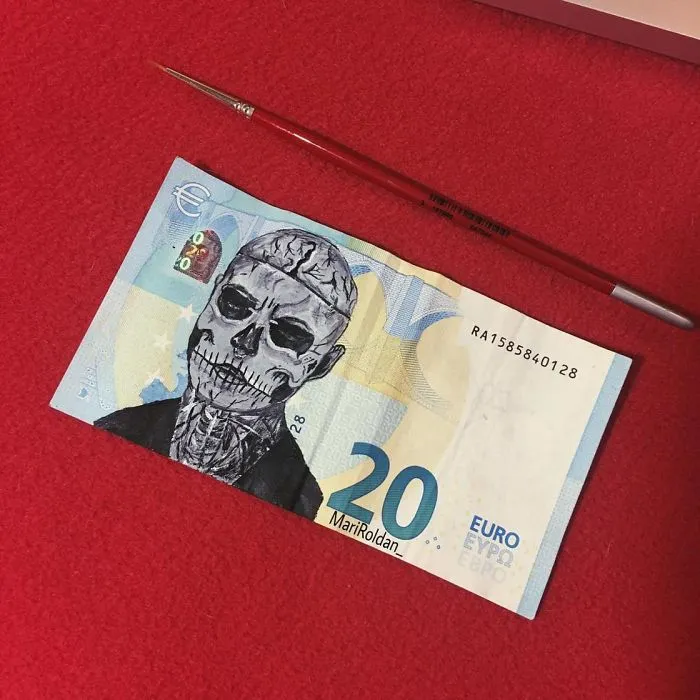 Artist Recreates Famous Paintings Using Money As Her Canvas