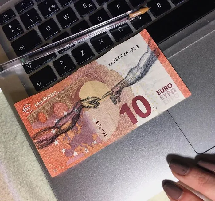 Artist Recreates Famous Paintings Using Money As Her Canvas