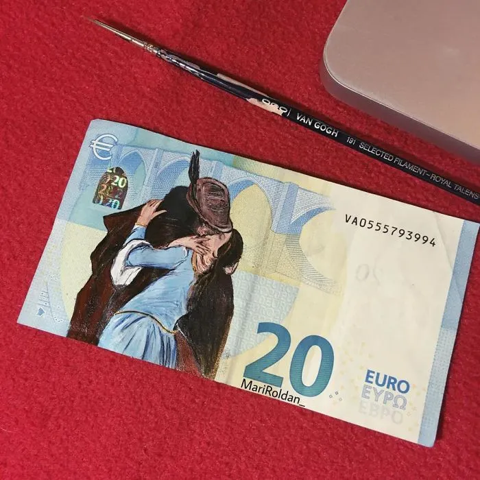 Artist Recreates Famous Paintings Using Money As Her Canvas