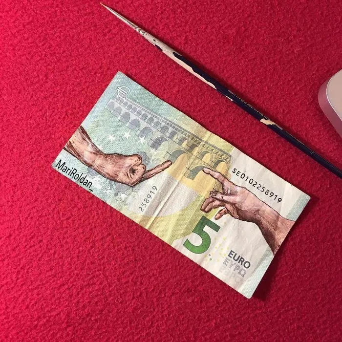 Artist Recreates Famous Paintings Using Money As Her Canvas