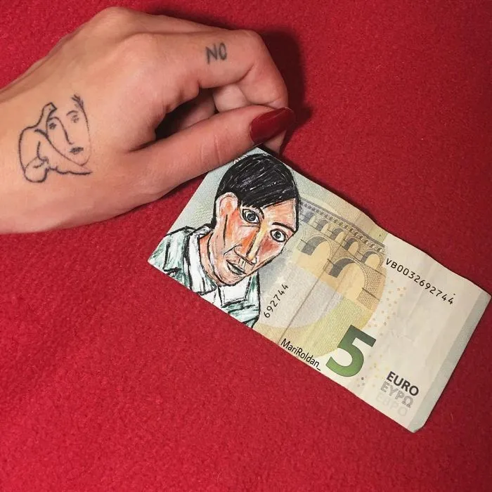 Artist Recreates Famous Paintings Using Money As Her Canvas
