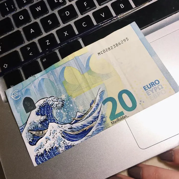 Artist Recreates Famous Paintings Using Money As Her Canvas
